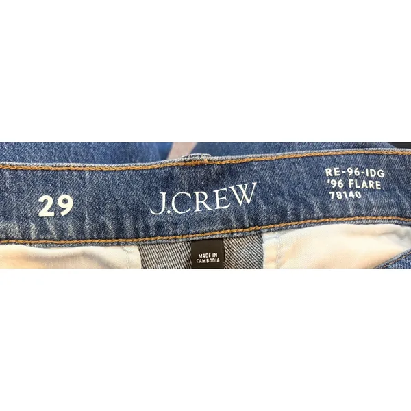 J.Crew 96 Flare Jeans 29 Blue NEW High Rise Patch Pocket RE-96-IDG - Image 4