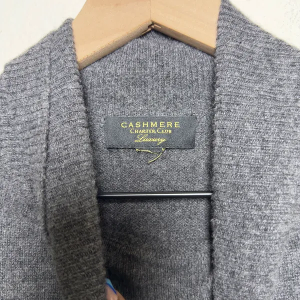 Charter‎ Club Women 100% Cashmere Sweater Large Gray Turtleneck Old Money - Image 3