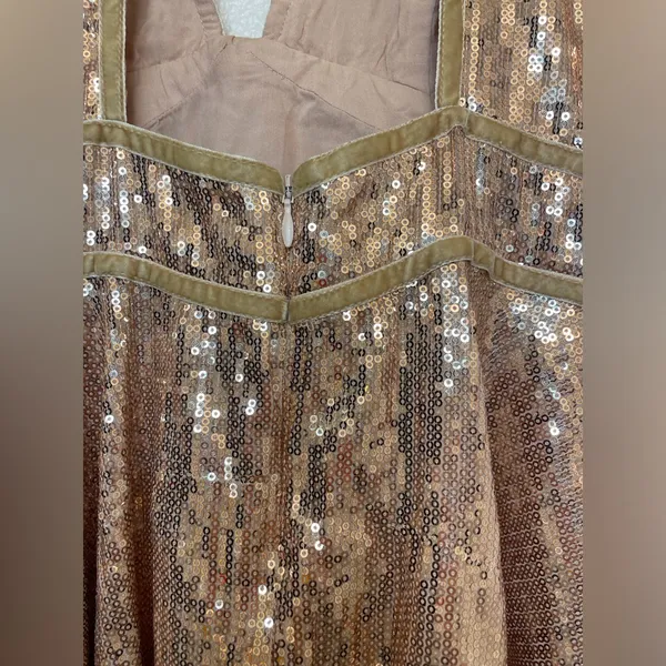 Free People Film Noir‎ Sequin Mini Halter Dress in Rose Gold Size 6 - Image 8