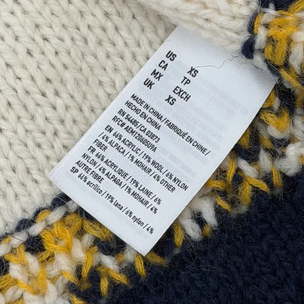 American Eagle Blue and White Holiday Cardigan - Image 8