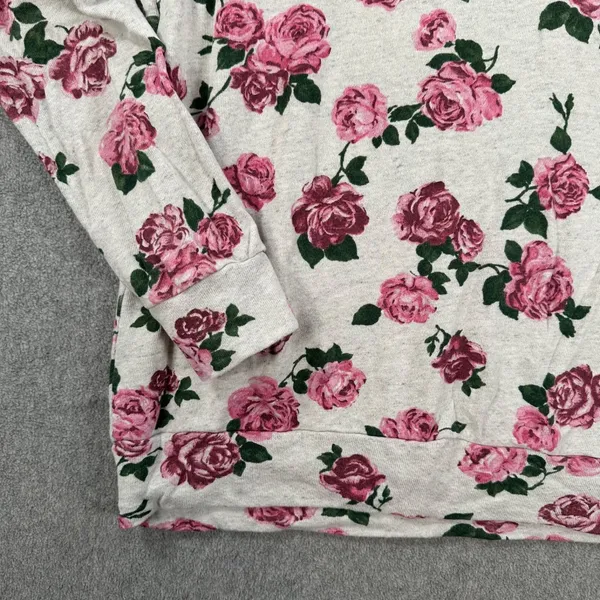 Show Me Your Mumu Theo Sweatshirt Women's Small Pink Roses Crew Neck Long Sleeve - Image 2