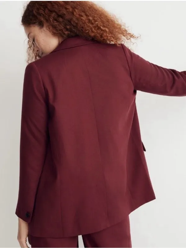 Madewell Caldwell Cabernet Oversized Double Breasted Blazer Size Small - Image 2