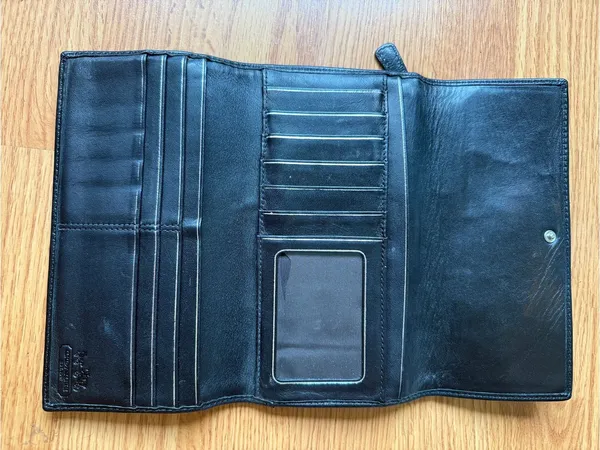 Coach Brown and Black Signature Continental Wallet - Image 6