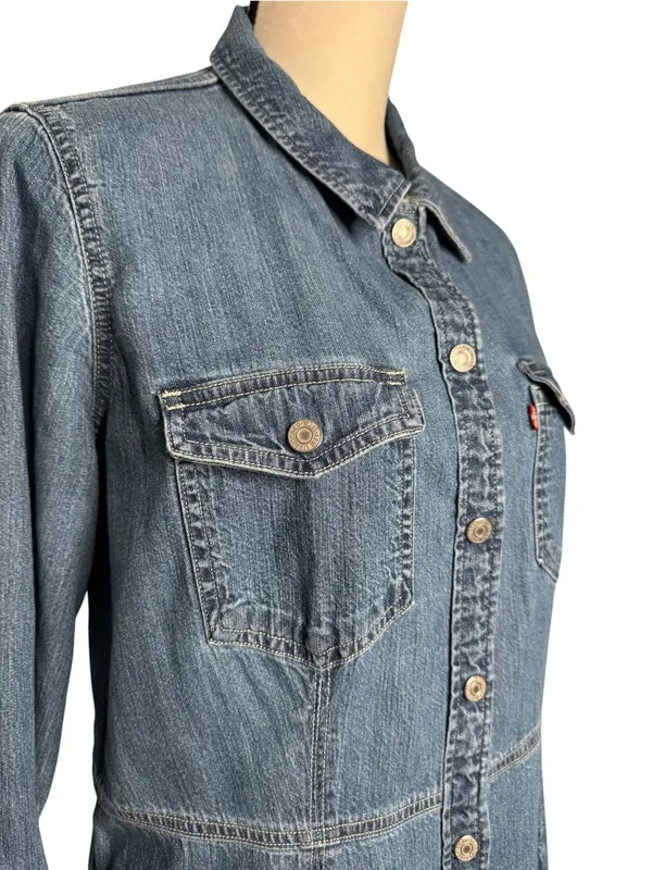 Levi's Women's Otto Western Denim Shirt Dress Size XL - Image 4