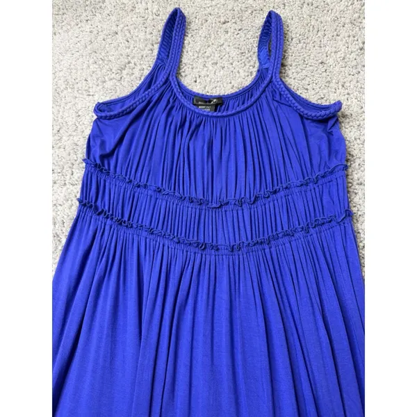 Spense PurpleSmocked Maxi Dress Braided Straps Ruffle Hem Size L Womens - Image 2