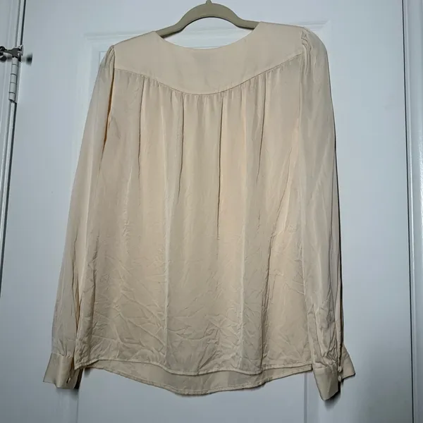 Theory 100% Silk Longsleeve blouse | Cottagecore | Maidencore | Capaule Wardrobe - Image 5
