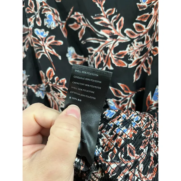 Free People Santiago‎ Floral Print Puff Sleeve Crop Blouse Boho Top XS - Image 7
