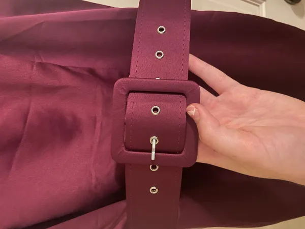 Women’s Purple Halter Neck Belted Mini Dress - Image 4