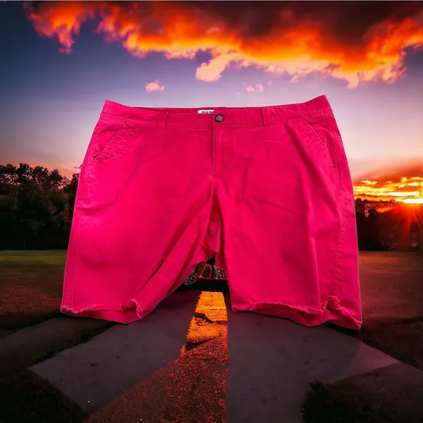 5/$65 Old Navy Womens Shorts‎ Sz 18 Ruby Pink Longer Length Cut Off - Image 2