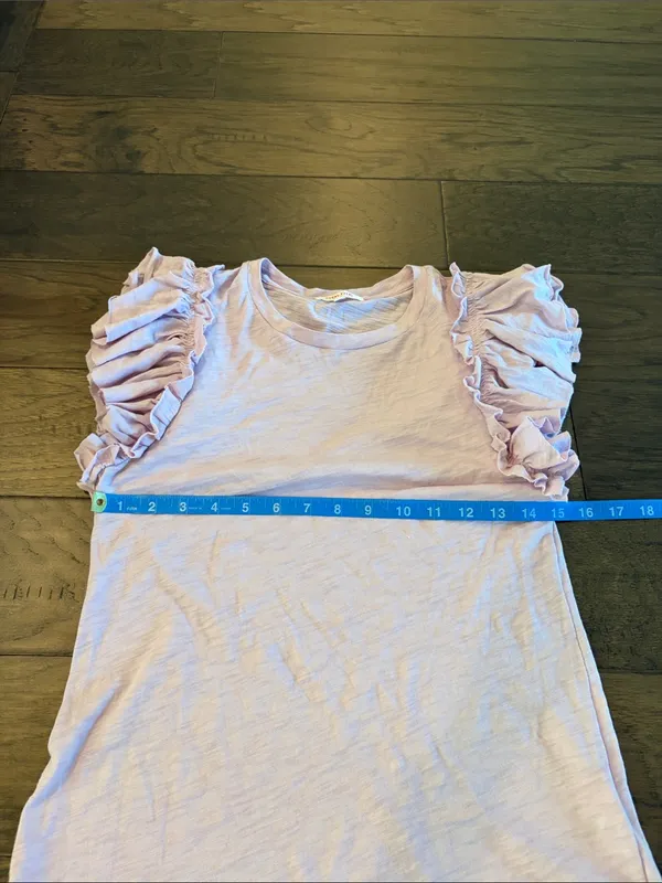 Goldie Lewinter Lilac Ruffle Sleeve Top Sz M - Image 7