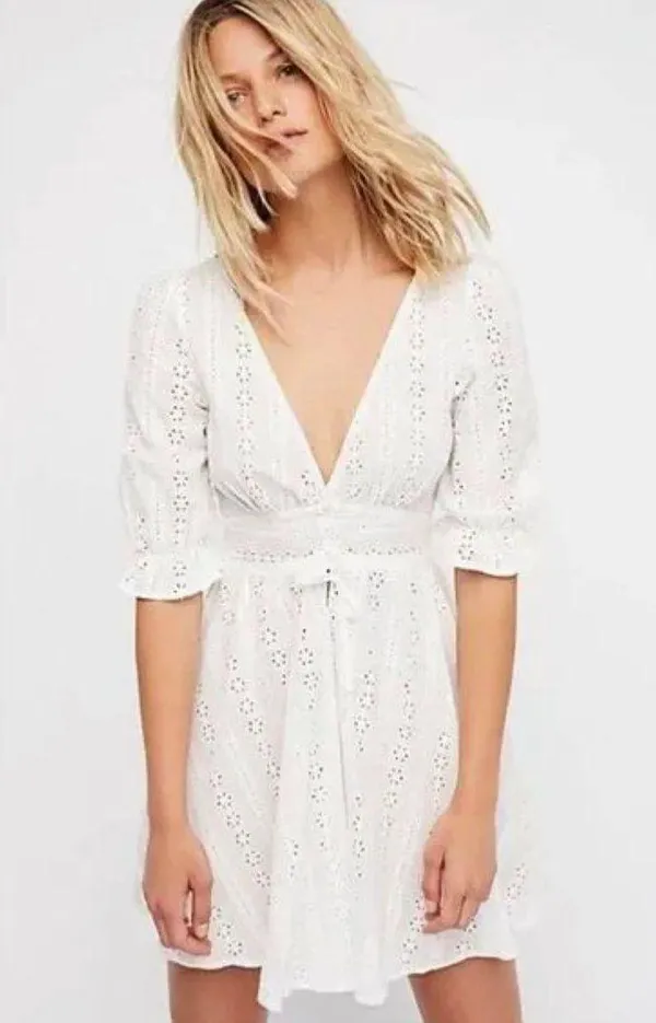 For Love & Lemons White Lace Dress - Image 6