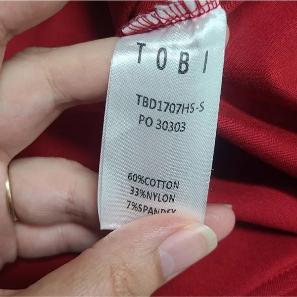 ‎TOBI Red Bodycon V-neck Dress Size Medium - Image 7
