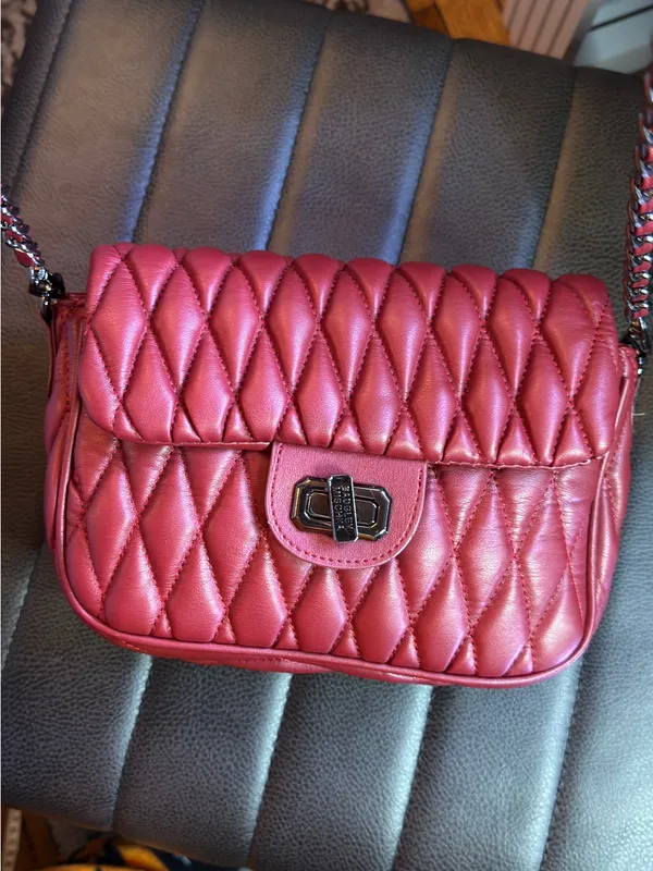 Badgley Mishka Quilted Messenger Bag in Red - Image 8