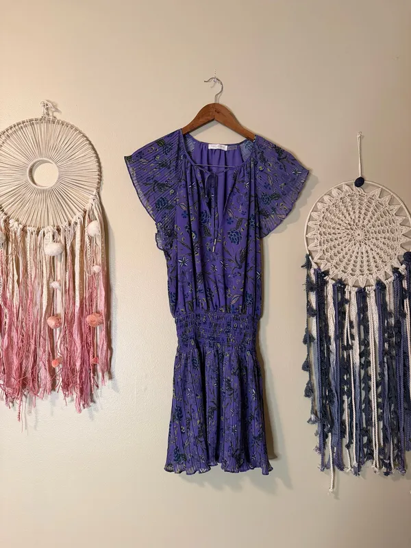 Ramy Brook Milene Floral Dress Purple Size XS - Image 3