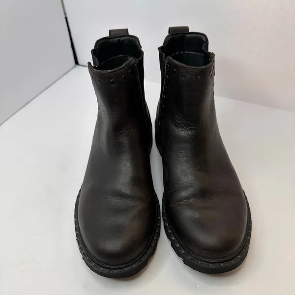 Sorel Womens 7.5 Lennox Chelsea Stud Waterproof Boots Brown Leather - Image 3