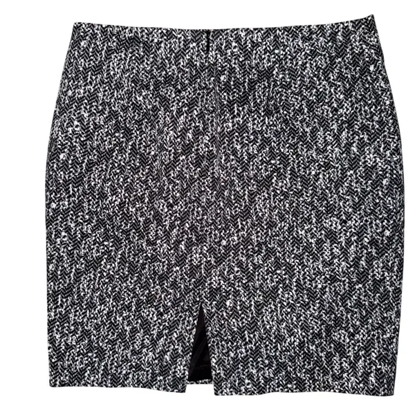 Express Womens Black White Herringbone Pencil Skirt Size 6‎ Cotton Blend Career - Image 2