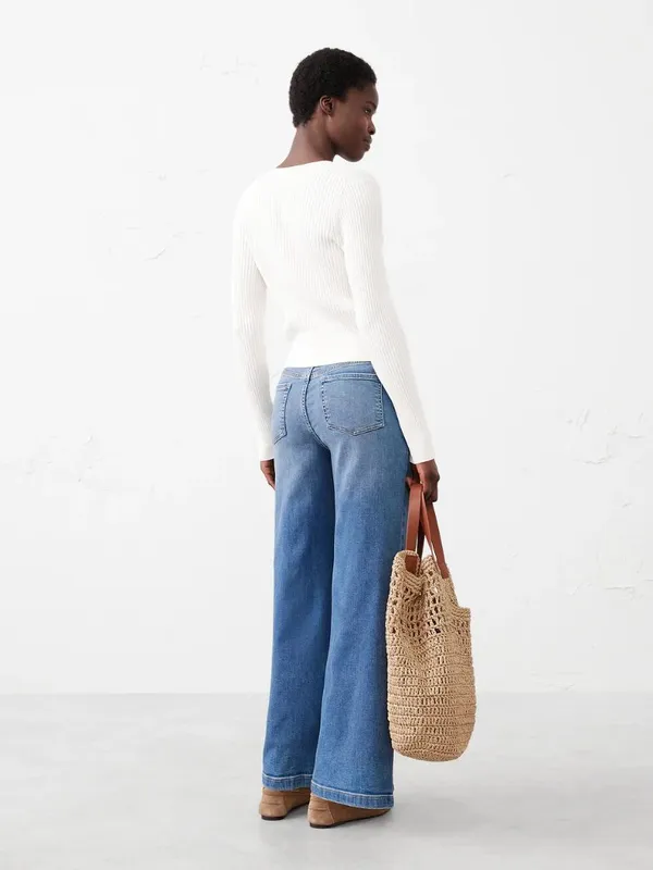 NWT Banana Republic Size 31 or 12 31x30 12x30 Black Wide-Leg High-Rise Jean NEW - Image 4
