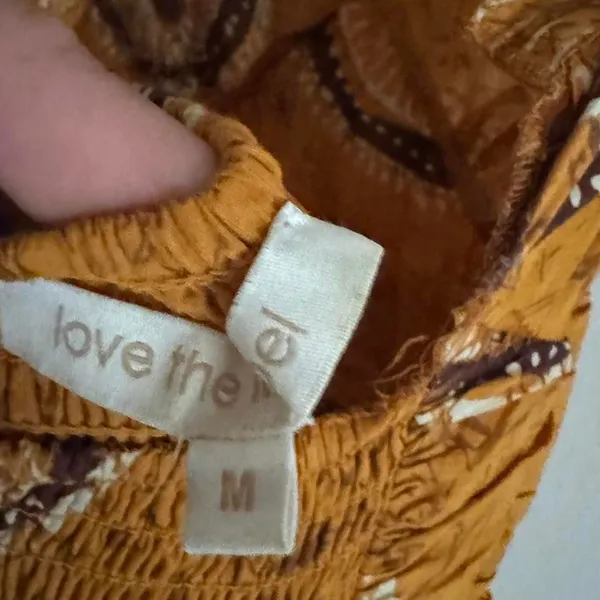 Anthropologie Love the Label Adrienne Gold Yellow Ruffled Boho Maxi Dress Medium - Image 5