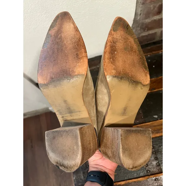 Steve Madden Amber Western Boots 7.5 Beige Metal Detail Boho - Image 8