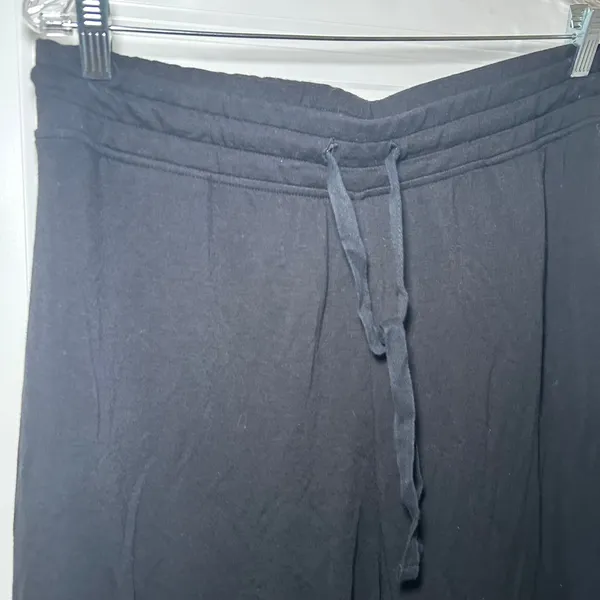 Lou & Grey Black Wide Leg Drawstring Lounge Pants XL comfy coz minimal - Image 2
