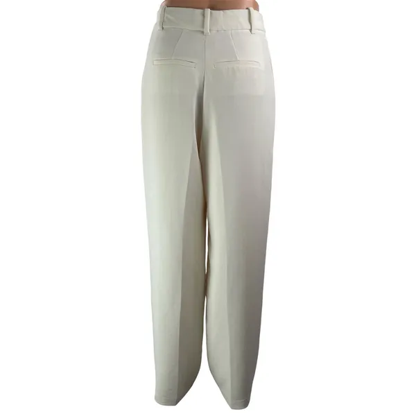 Aritzia Wilfred The Effortless White Pleated Wide Leg Trouser Dress Pants Size S - Image 3