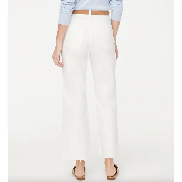 J.Crew Wide Leg Cropped Jean All Day Stretch White Stretch Denim US 30 NWT - Image 2