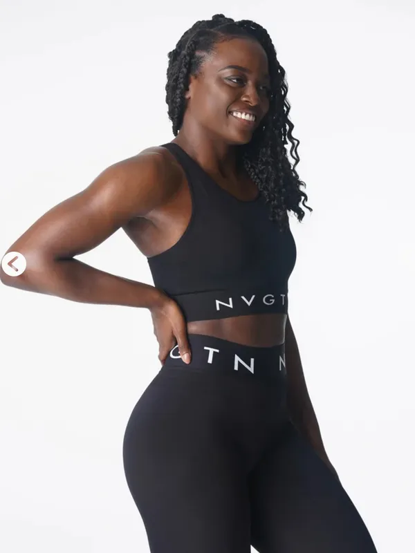 NVGTN Trilogy Black Sports Bra Small - Image 4