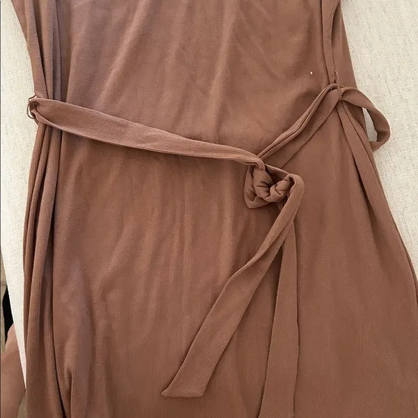 Lands' End Women's Sleeveless Rib Knit Dress in brown, Size XL, NWT - Image 4