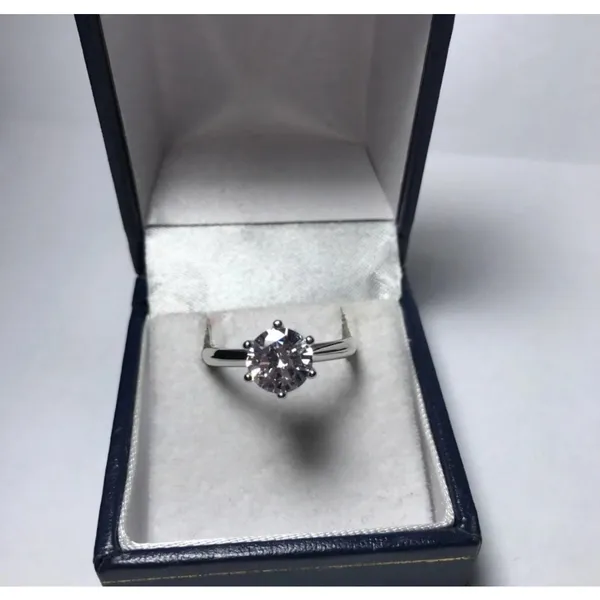 2 Carat‎ Platinum Solitaire Simulated Diamond Engagement Wedding Ring, Size 10 - Image 10