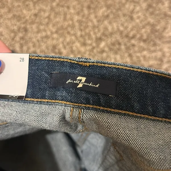 NWT 7 For All Mankind Edie Jeans Blue Size 28 - Image 4