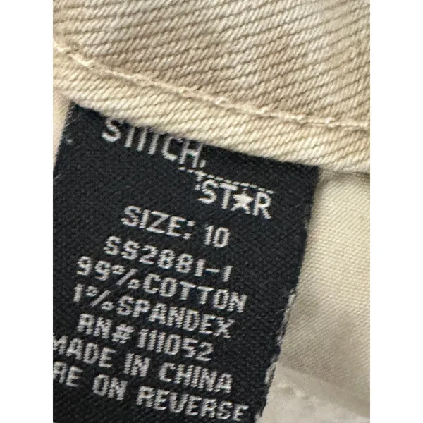 Stitch Star Womens 10‎ Khaki Tan Wide Leg Jeans Raw Hem SS2881-1 - Image 6