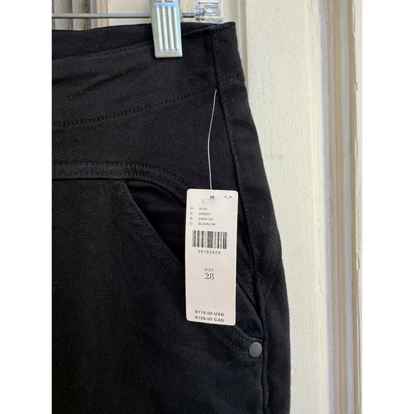 Anthropologie‎ Black High Rise Skinny Jeans Double Button Trousers Size 28 NEW - Image 2