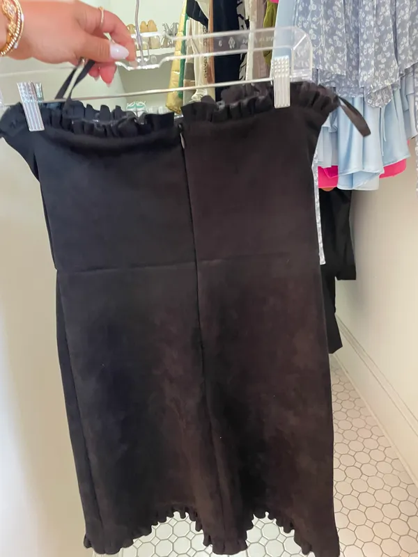 She + Sky Suede Black Dress - Image 8