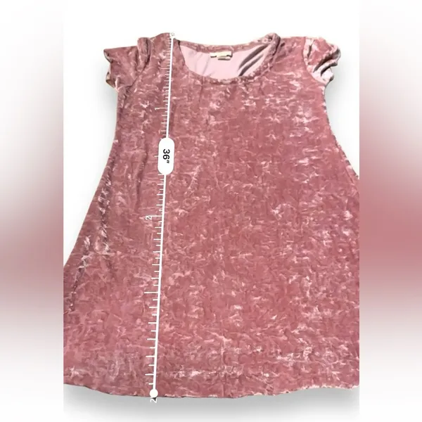 Vintage Gold Label Victoria's Secret Pink Velvet Short Sleeve Mini‎ Dress Sz M - Image 8