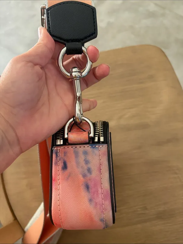 NWT Marc Jacobs The Snapshot Watercolor Crossbody Pink Leather - Image 4