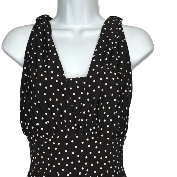 White House Black Market Convertible‎ Dress Women 0 Black Polka Dot Genius Retro - Image 14