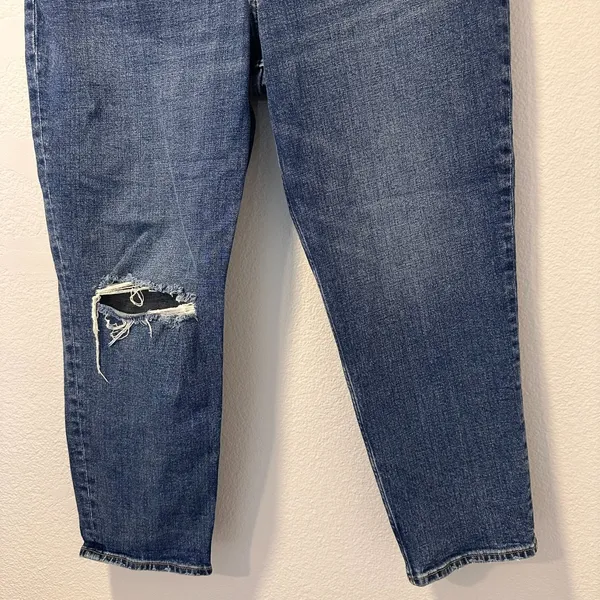 Abercrombie & Fitch Size 32/14 The Mom Hi Rise Curve Love‎ Distressed Denim Jeans - Image 8