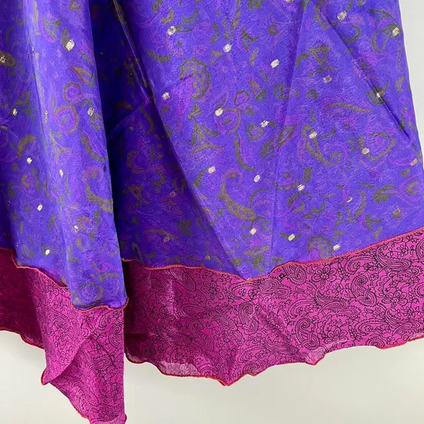 Reversible Maxi Wrap Skirt BINW716 Purple - Image 3