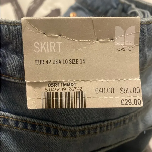 Topshop Blue Denim Skirt - Image 3