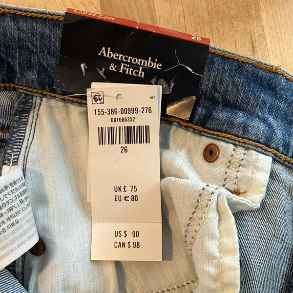 NWT Abercrombie & Fitch The Bootcut Mid Rise Curve Love Jeans, 26 - Image 8