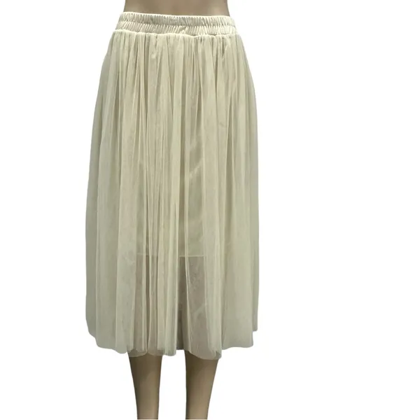 Source Unknown Cream Elastic Waist Pull On Ballet Core Tulle Lined Skirt Womens Large - Image 5