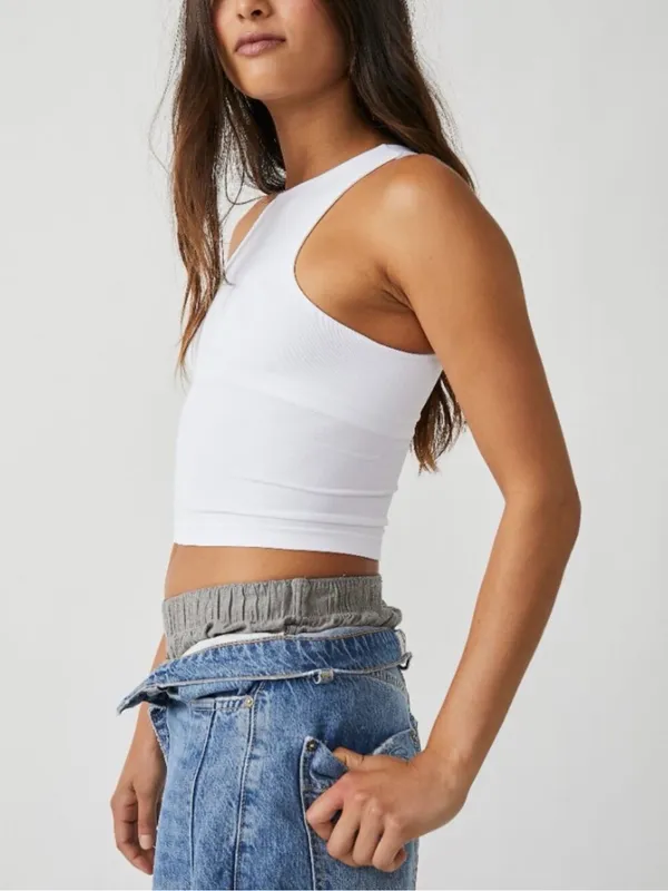 FREE PEOPLE NWT Clean Lines Cami / White - Image 2