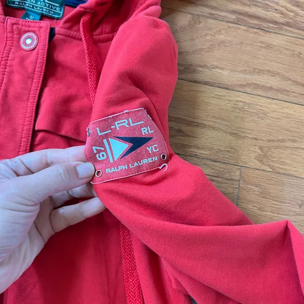 Like new Ralph Lauren Active women Red Hooded Jacket size M - Image 4