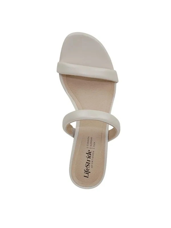 NWT Lifestride Heel Open Toe Slip-On Double Strap Sandals Bone Off White 5.5M - Image 5