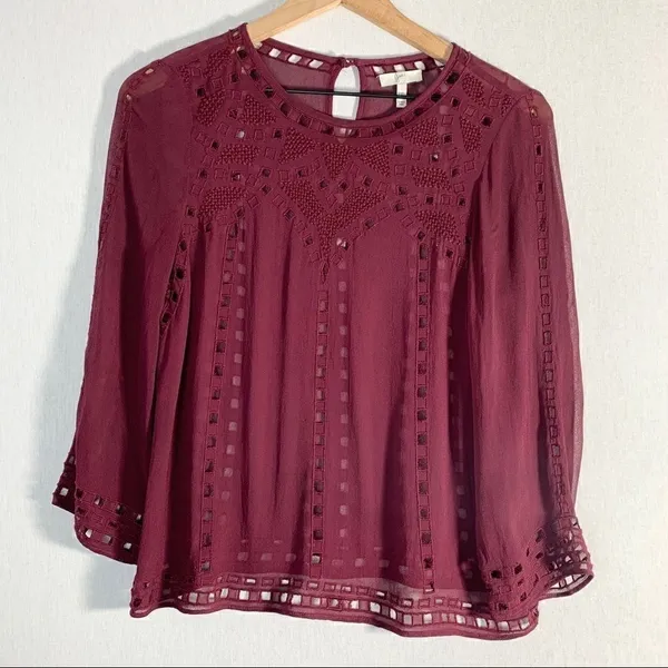 Joie Raisin Gaiane Embroidered Eyelet Blouse - Image 5