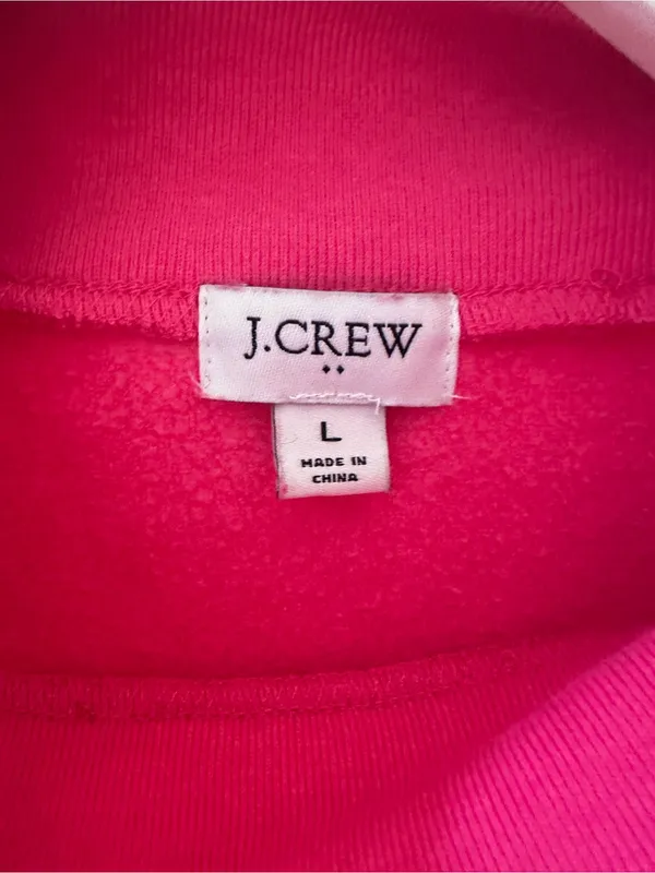 J. Crew Hot Pink Button-Shoulder Turtleneck Sweater - Image 2