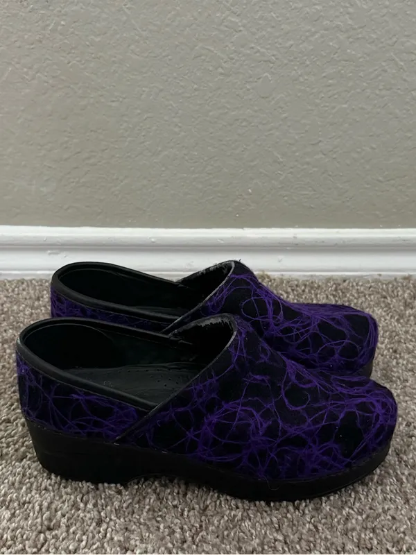 Dansko Professional Wool Clogs 37 Purple Black Nursing Medical Shoes Halloween - Image 12