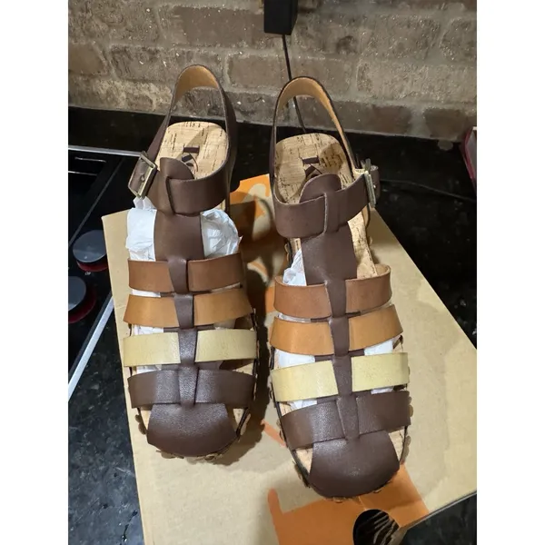 KORKS Kork-Ease Willow Brown Chunky Heel Platform Sandal Clog Size 6 Boho Hippie - Image 4