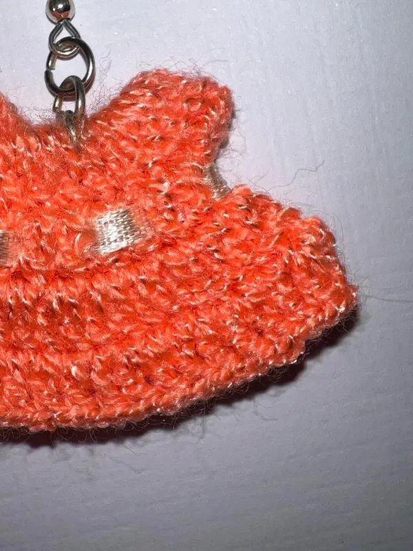 Handmade knit Orange dress earrings. - Image 3