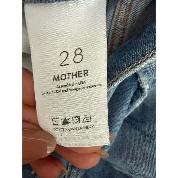 MOTHER The Pixie Tomcat Crop‎ Jeans 28 Distressed Button Fly Straight Denim - Image 8